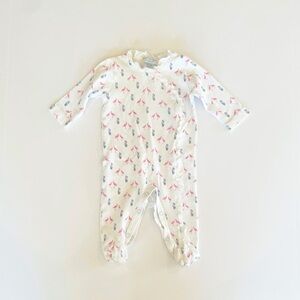 Feather Baby Kimono Ruffle Footie